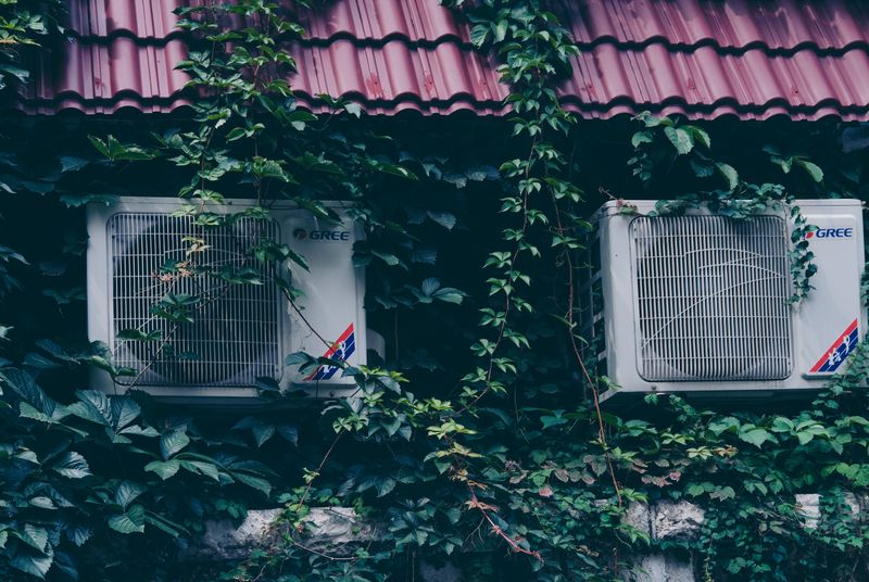 Outdoor condenser unit on a Miami home